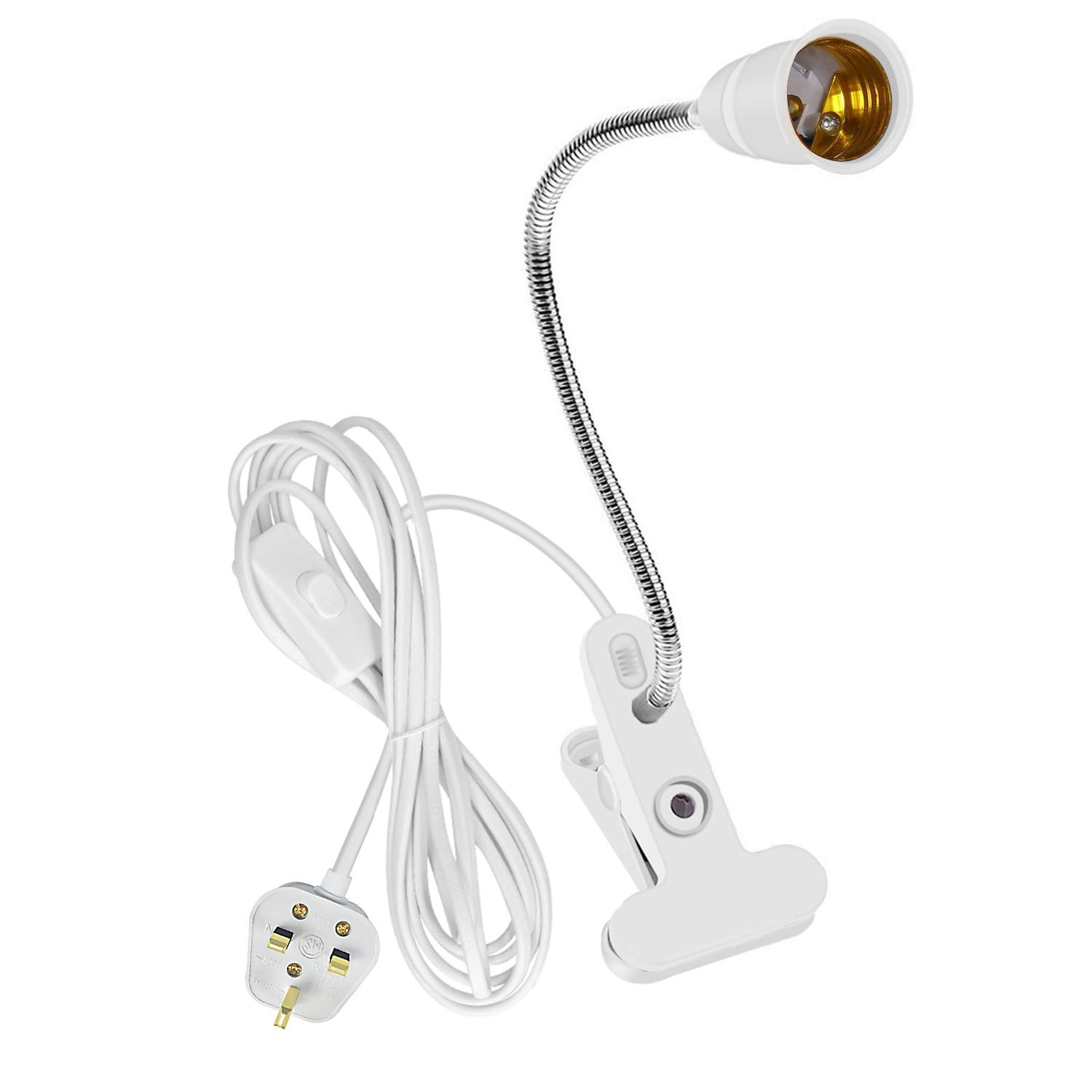 Buy Clip Desk Lamp, E27 Lamp Holder Clip on Bulb Holder Flexible Light