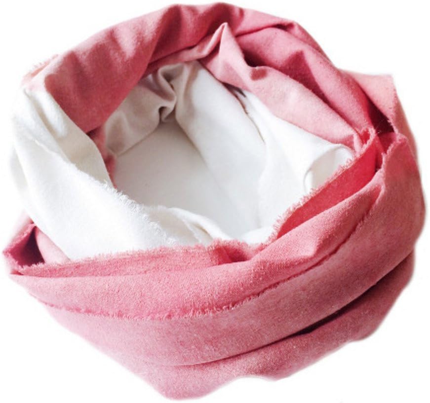 Womens Raw Silk Pink Infinity Loop Scarf Pink Tie-Dye - Hand-Dyed 100% Raw Silk