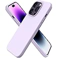 ORNARTO Compatible with iPhone 14 Pro Case 6.1, Slim Liquid Silicone 3 Layers Full Covered Soft Gel Rubber Phone Case Protective Cover with Microfiber Lining 6.1 inch-Pastel Lilac