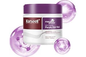 Karseell Purple Hair Mask, 100ml, Neutralizes Brass and Yellow Tones, For Blonde Silver Gray Hair