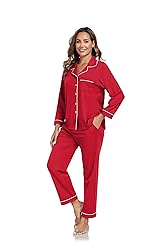 COLORFULLEAF Women's 100% Cotton Long Sleeve Pajama