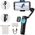 hohem iSteady X3 Gimbal Stabilizer for Smartphone,3-Axis Phone Gimbal with Magnetic Fill Light,Detachable Remote Control,Built-in Extendable Rod&Tripod for Travel/Vlog/TikTok - Black