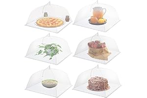 Simply Genius Large and Tall 17x17 Pop Up Mesh Food Covers - Umbrella Screen Tents for Outdoors, Parties, Picnics, BBQs - Reusable and Collapsible Food Tents (6 Pack)