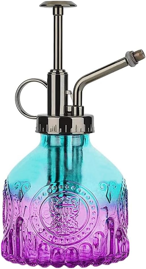ZIUHEOA Plant Mister Glass Watering Spray Bottle 6.4 Tall 200ml Army Green