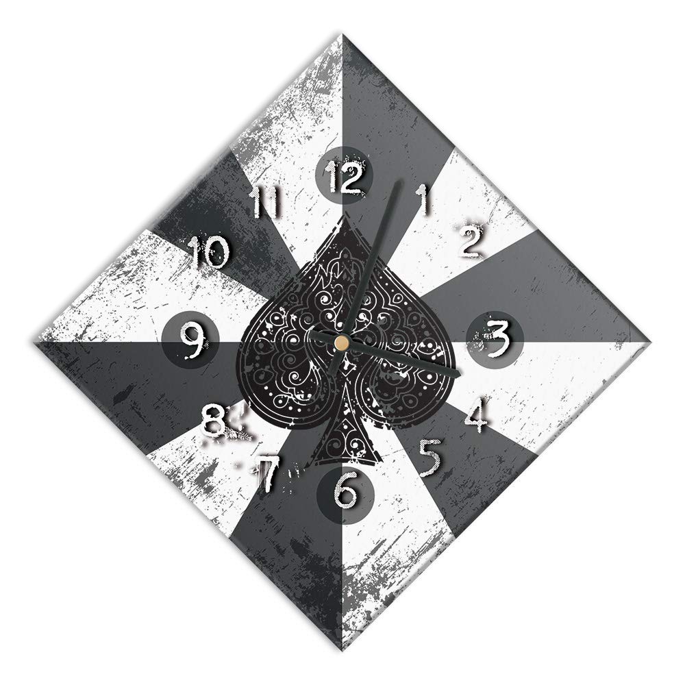 Mareli Wall Clock, Engineered Wood, White/Black, 42x42