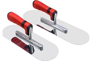 DIXIANG Concrete Tools Set Stainless Steel Pool Trowel 2 PC (14" x 4" & 11"x4") Flat Finishing Trowel Cement Drywall Plastering Masonry Construction Hand Tool
