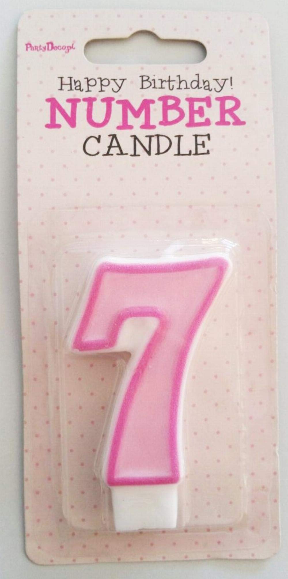 Party Deco Candle Number 7 Pink