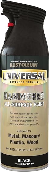 Rust-Oleum Universal Spray Paint Hammered Black 400ml All-Surface view 6