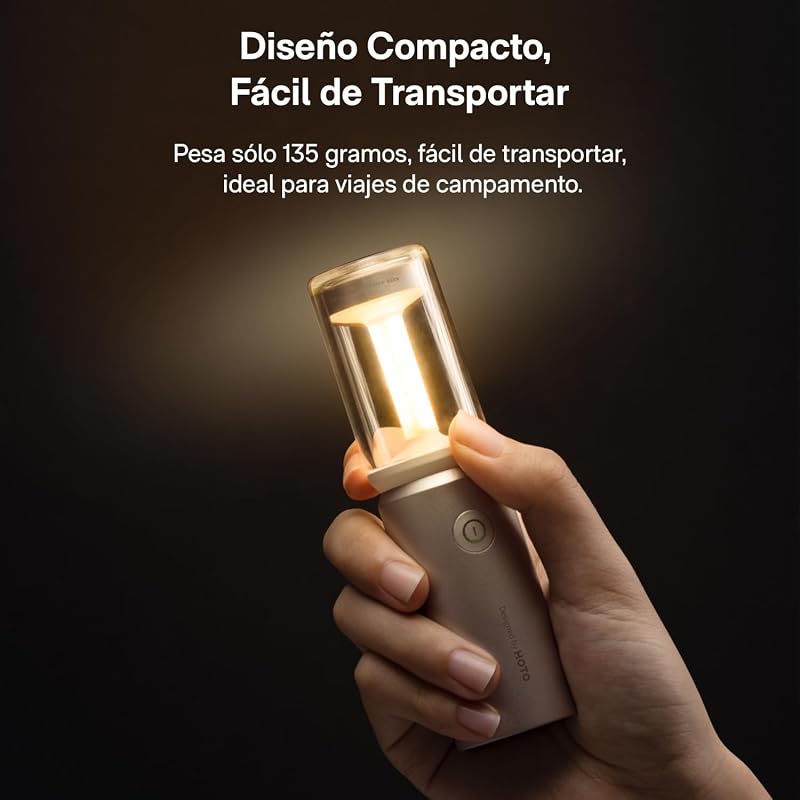Linterna de Camping, Recargable por USB-C, Pantalla Desmontable