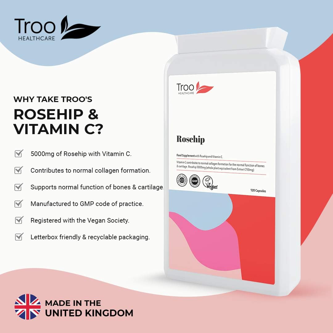 Troo Health Care Rosehip Supplements 5000mg with Rosacanina and Vitamin C to Support Bones, Cartilage and Collagen Formation - Image 5