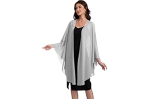 Baoqiya Chiffon Shawls and Wraps Wedding Party Shawl Scarf for Women Bridal Evening Dress on Special Occasion Dresses