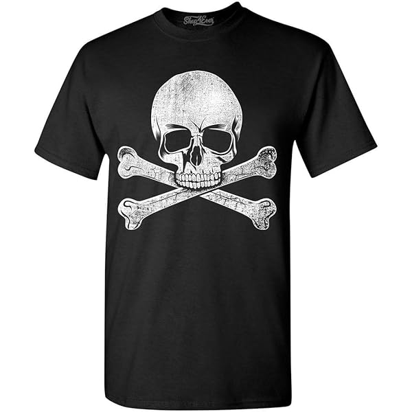 Amazon.com: shop4ever Distressed White Skull and Crossbones Long