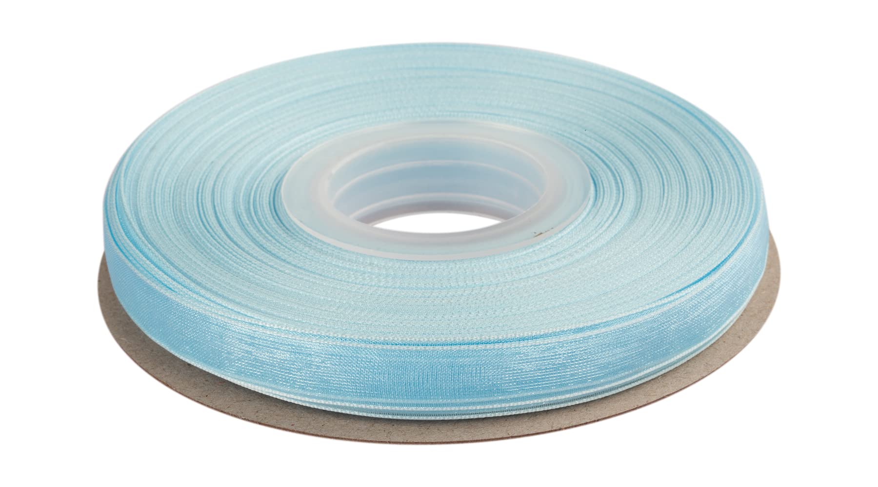 Ribbonitlux 9mm Sheer Organza Ribbon, Blue Mist Shimmer Chiffon Ribbon 45M-Roll, Ideal for Wedding Events Christmas Decaration Making Floral Bouquets DIY Crafts