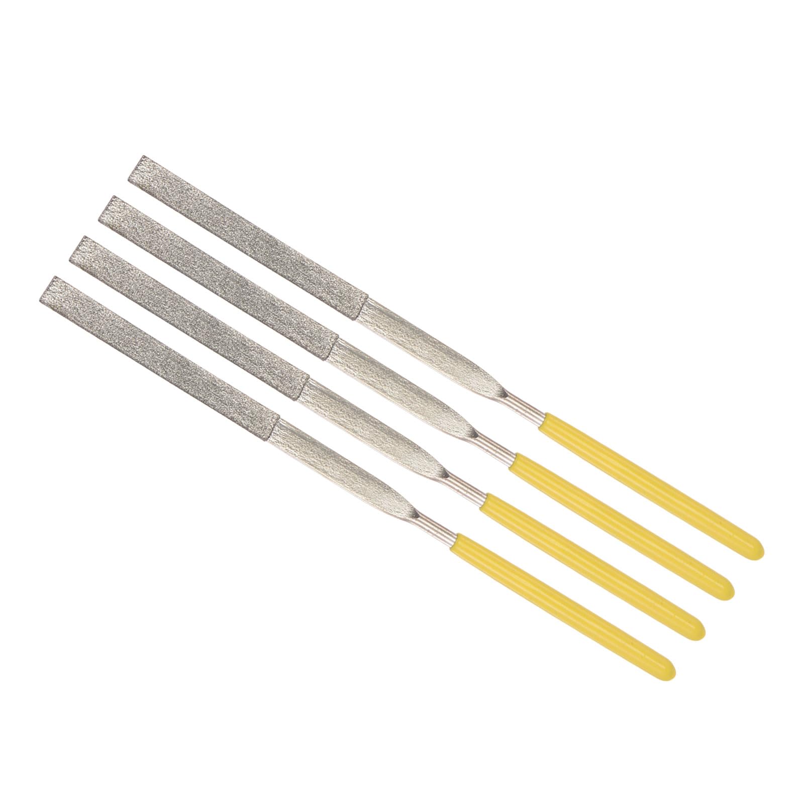 CoCud Diamond Coated Needle File, | 3mm Shank 140mm Length|, Diamond Flat Files Sharpening Tool - (Applications: for Metal Glass Stone), 4-Pieces