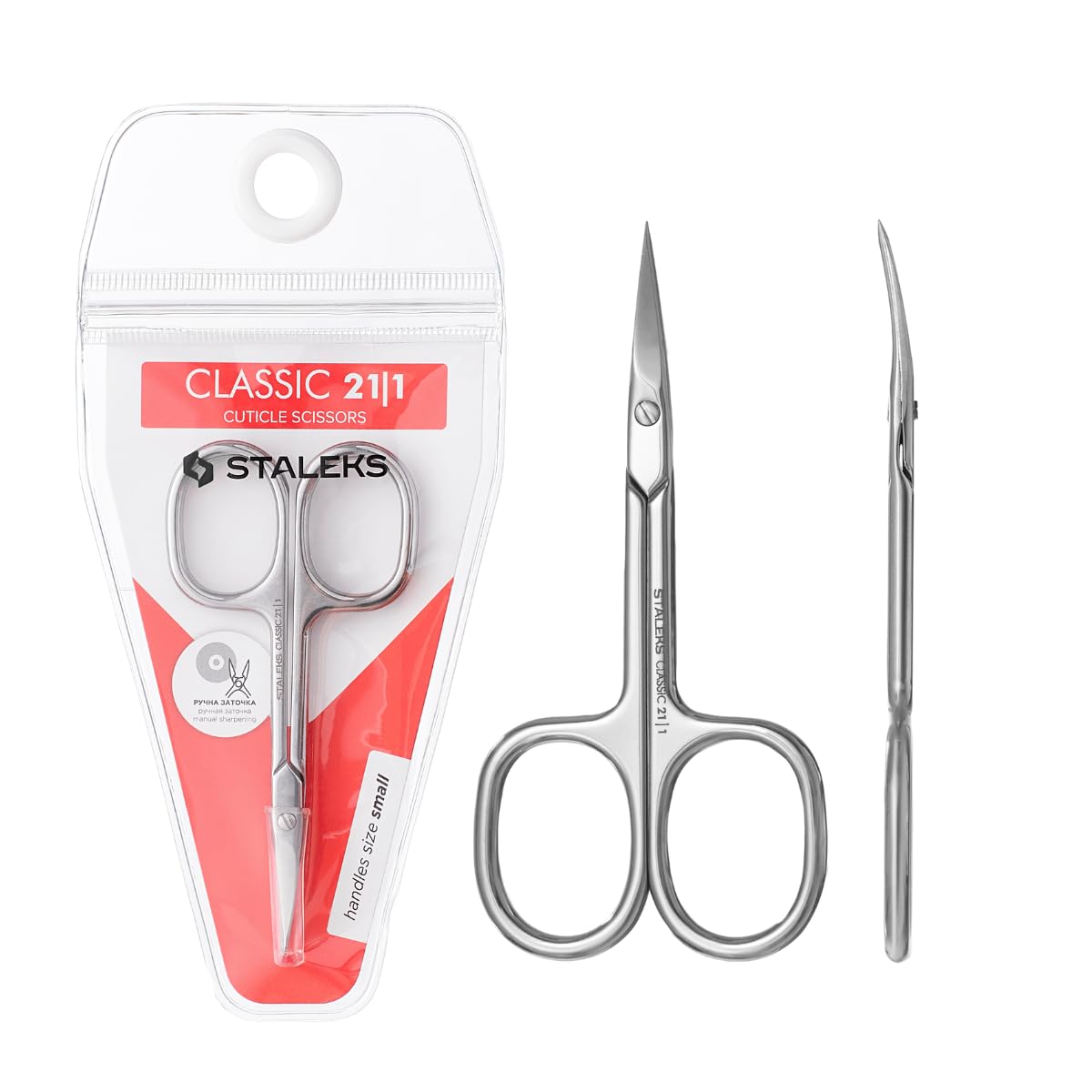 Natury Nails STALEKS PRO by Professional Cuticle Scissors Ergonomic Rings Stainless Steel Classic 21/1