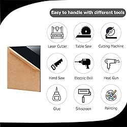 Eszeoee 2 Pack 12'' x 16'' Opaque Black Acrylic