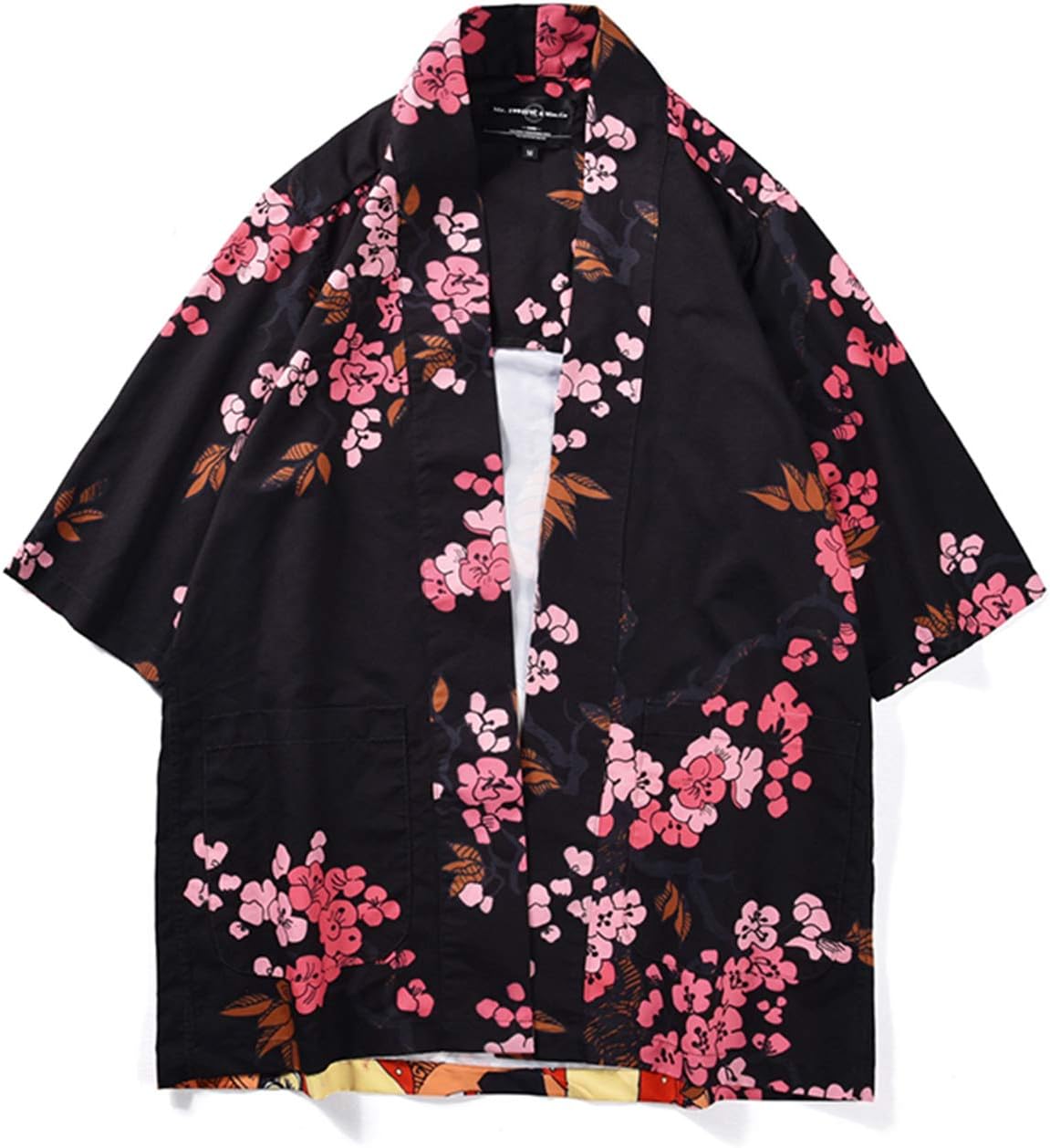 PIZOFF Mens Casual Print Graphic Kimono Cardigan Shirt with Pocket Y1908-11-S