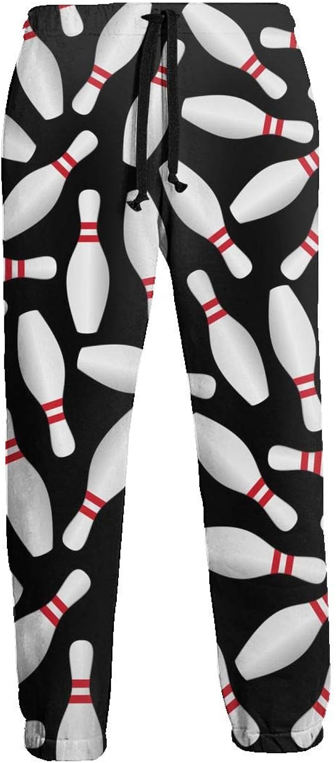 I Love Bowling Men's Fashion Jogger Sweatpants Gym Fleece