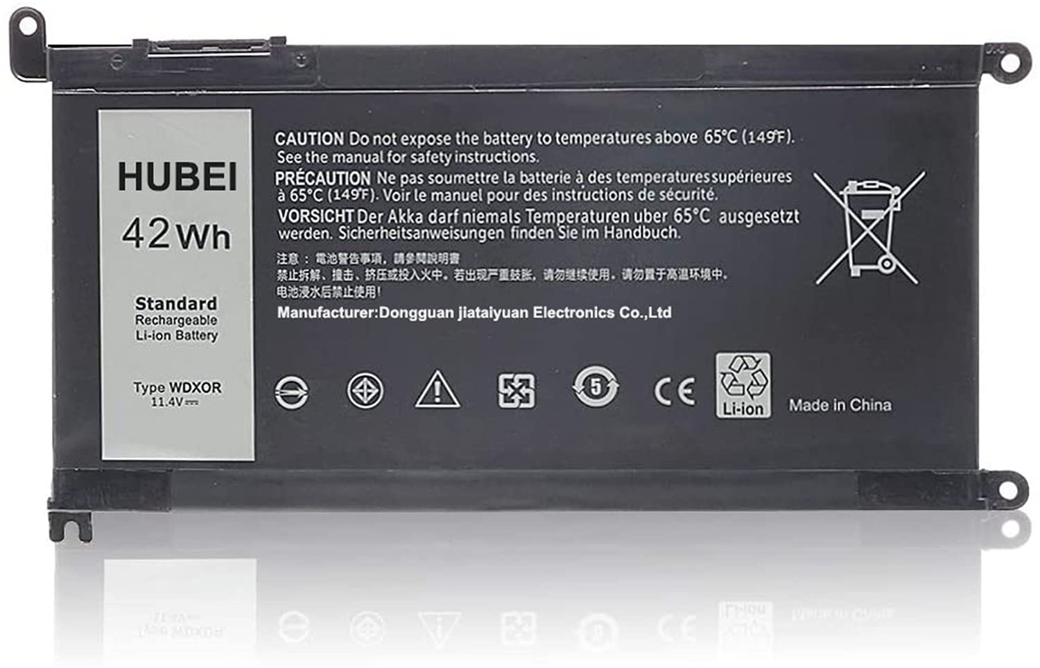 WDX0R WDXOR Laptop Battery Replacement for Dell Latitude 3480 3580 3189 3379 Inspiron 15 5565 5567 5568 5578 5579 7560 7570 7573 7579 7580 7569 5368 5378 5379 7368 7378 Vostro 5468 5568 (11.4V 42Wh)