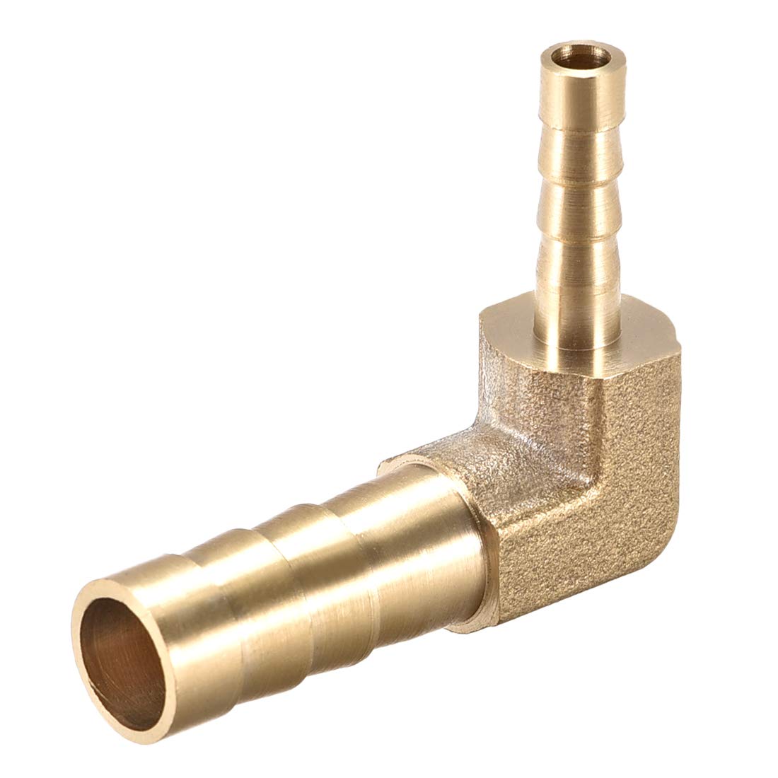 sourcing map 8mm to 4mm Barb Brass Hose Fitting 90 Degree Elbow Pipe Connector Coupler