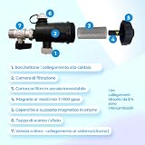 WK Magnetic Mud Filter Black Plastic 3/4 Inch with Closing Valve Made in Italy view 3