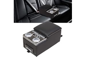 AceRide Center Console, Upgraded 7-Color Mood Lighting Center Console Organizer, Rear Bench Seat Armrest with Fast Phone Charging, Back Bench Seat Storage Box for Car Minivan Van Truck