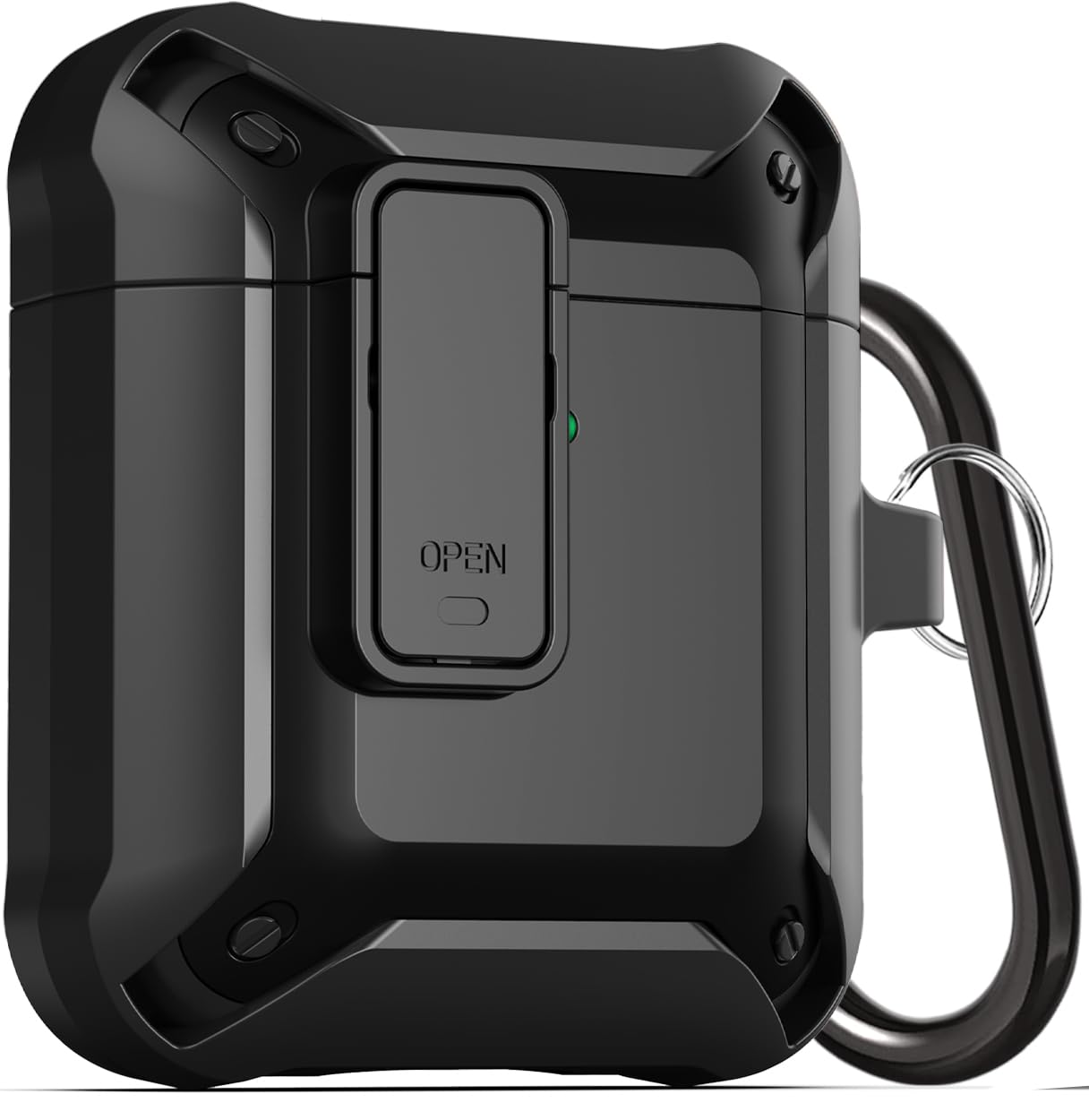 Photo 1 of Wonjury Upgraded Armor Secure Lock Airpod Case for Men Lock,Shockproof Protective Case for Apple AirPod 2&1 Wireless Cases Women (Black)