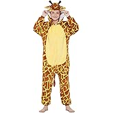 Kids Giraffe Animal Cosplay Costume Onesies Funny Halloween Novelty One Piece Pajamas for Girls Boys