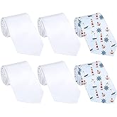 Geyoga Sublimation Blank Tie for Men Solid DIY Dye White Polyester Neckties Sublimation for Weddings Party
