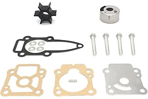 QuickMariner 803750A03 Water Pump Impeller Repair Kit for Mercury Marine & Nissan Tohatsu 8 9.8 9.9 HP Outboard Motor Replacement 3B2-87322-2 46-803750A03