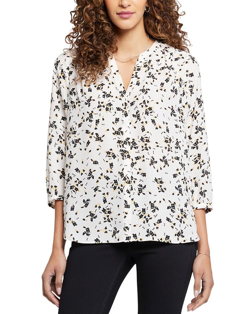 NYDJ Women’s Pintuck Blouse, sugarville, XX-Small