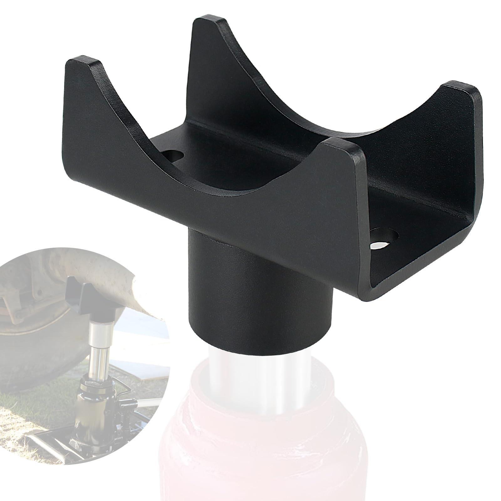 Photo 1 of Bottle Jack Adapter, Axle Saddle for 2", 3", 4" Round & 2" Square Tube, Bottle Jack Extension for RV Trailer, Within 1.5" Lifting Platform, Garage, Farm & Ranch