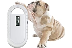 DIYEENI Pet ID Microchip Scanner,Universal Portable Handheld Animal Chip RFID Reader with Backlight Screen,History Data,for 134.2K FDXB Tags,Supports ISO 11784/11785,FDXB,ID64 RFID