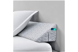 DECMAY Queen Bed Wedge Pillow for Headboard,Detachable Memory Foam Bed Gap Filler Queen Size,Close The Gap (0-7") for Headboard and Mattress(Gray,60 x10 x7In)