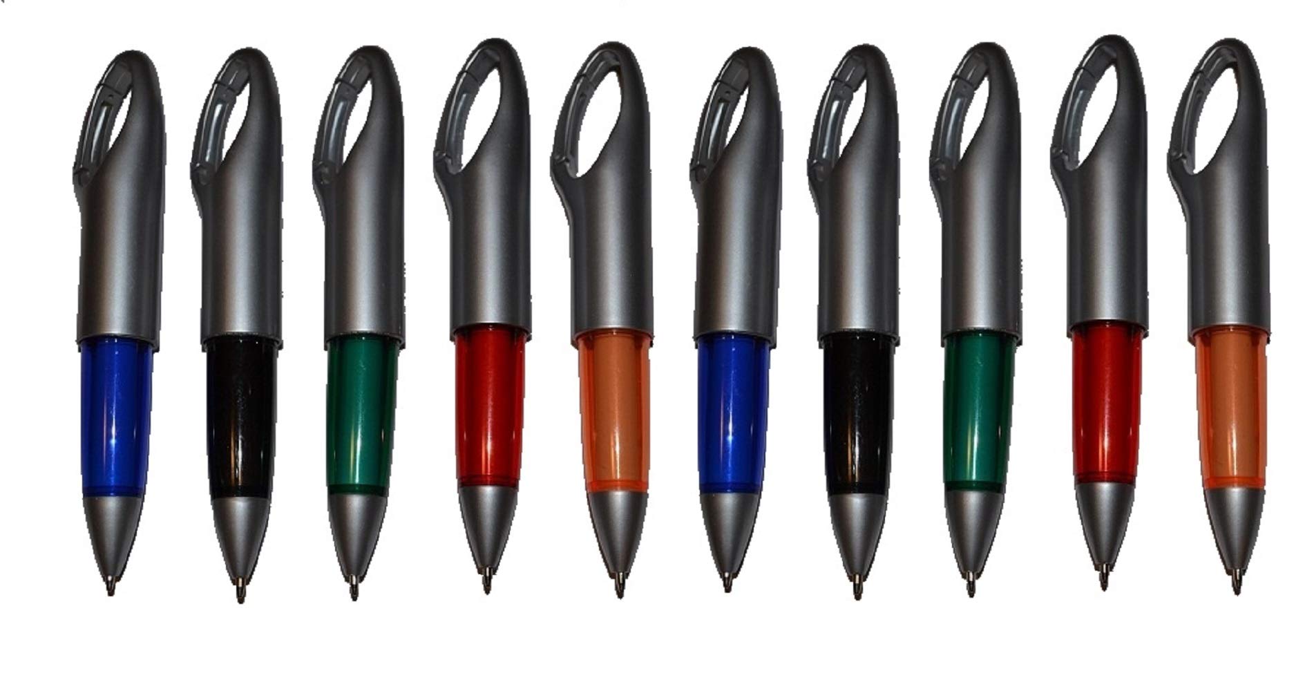 Novelty Nurse 10 Carabiner (Karabiner) Clip Pens with black ink