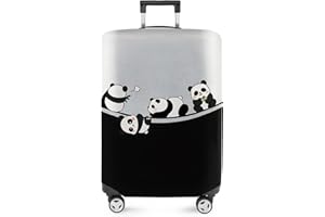 ANNA QUEEN Panda Family Luggage Cover, Cute Panda Design Suitcase Protector, Stretchable Washable Travel Sleeve for 24-26 Inch Luggage