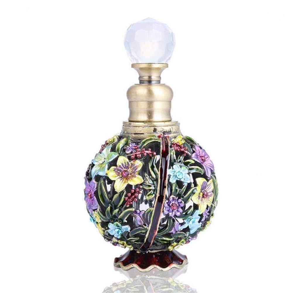 YM963 Color Flower Glass Perfume Bottles Empty Decor Refillable Mini Empty Bottle Essential Oil Bott