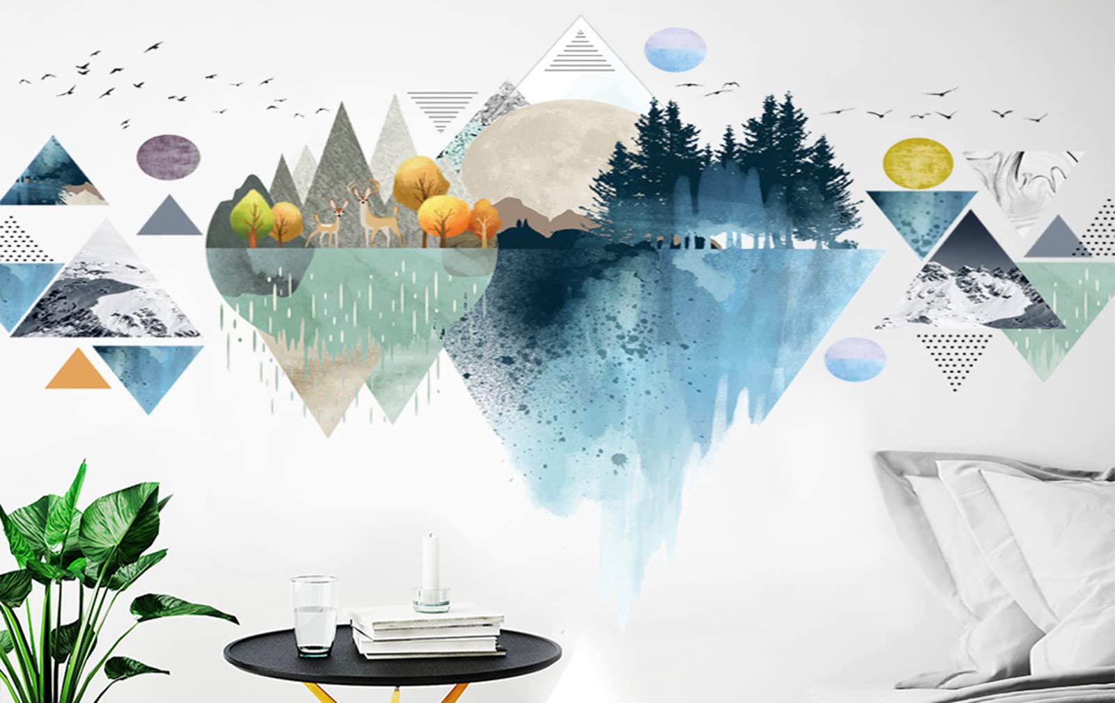 wall Tattoo Abstract wall Sticker Kids Room wall Sticker Living Room Sticker Background wall Decals Plants Decals Tropical DIY wall Decoration for Bedroom Kitchen Bathroom Hallway Window Door โ image 1