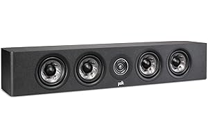 Polk Audio Reserve Series R350 Slim Center Channel Loudspeaker, Doubles as Left/Right Surround Speaker, 1" Pinnacle Ring Tweeter & Four 4" Turbine Cone Woofers, Dolby Atmos & IMAX Enhanced, Black
