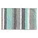 mDesign Soft Microfiber Polyester Non-Slip Rectangular Spa Mat Rugs, Plush Water Absorbent, Striped - for Bathroom Vanity, Bathtub/Shower, Machine Washable - 34