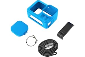 Silicone Sleeve Rubber Protective Case for Go Pro Hero 13 Black Standard Lens, Battery Side Cover&Lens Cap&Lanyard&40M Rope o