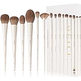 BEILI 15-Piece Makeup Brush Set, Premium Synthetic Bristles, Foundation Powder Contour Blush Concealer Eye & Blending Brushes, Elegant Full Face Collection
