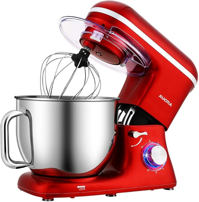 Aucma Stand Mixer,7L TiltHead Food Mixer, 6 Speed Electric Kitchen