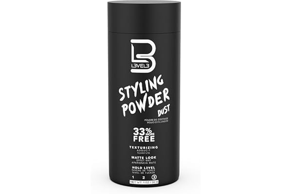 L3 Level 3 Styling Powder - Natural Look Mens Powder - Easy to Apply with No Oil or Greasy Residue - 1 Ounce (Small - 30 Gram