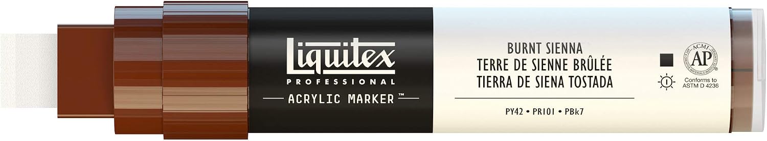 Liquitex Professional Paint Marker with 8-15 mm Wide Nib - Burnt Sienna - Image 3