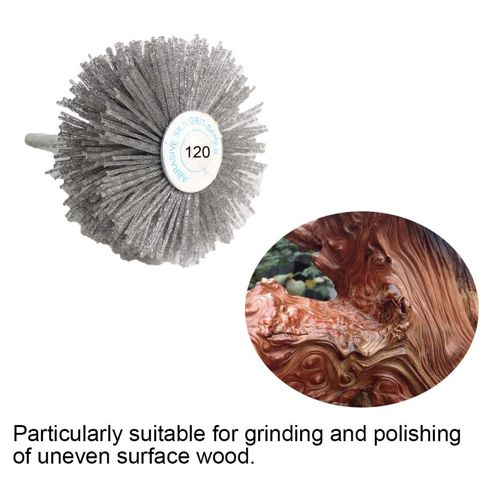 4PCS Abrasive Wire Nylon Wheel Brush for Woodwork Grinding Polishing Grit80/120/240/600, with 1/4" Shank: Industrial & Scientific