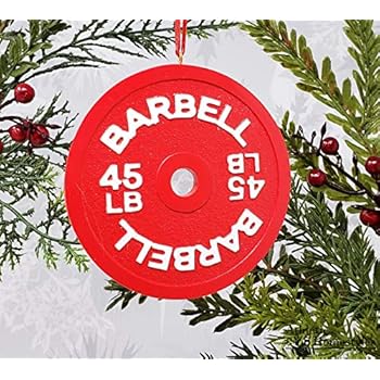 Barbell 45lb Crossfit Christmas Ornament/Christmas Gift/Stocking Stuffer/Weightlifting Powerlifting Strongman