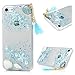 iPhone 7, iPhone 8 Case, Beach Starfish Shower Seashell Transparent Clear Soft Flexible Gel Silicone TPU Bumper Slim Fit Shockproof Protective Cover for iPhone 7, iPhone 8, Blue