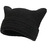 Crochet Cat Hat for Women Grunge Accessories Cat Ear Beanie Women Vintage Fox Hat Slouchy Beanies Women