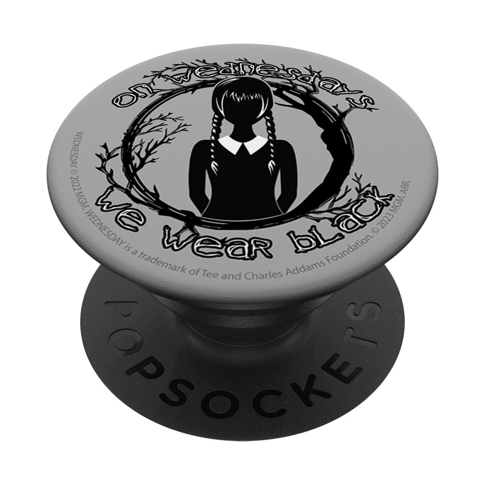 Wednesday On Wednesdays We Wear Black Creepy Portrait PopSockets Swappable PopGrip